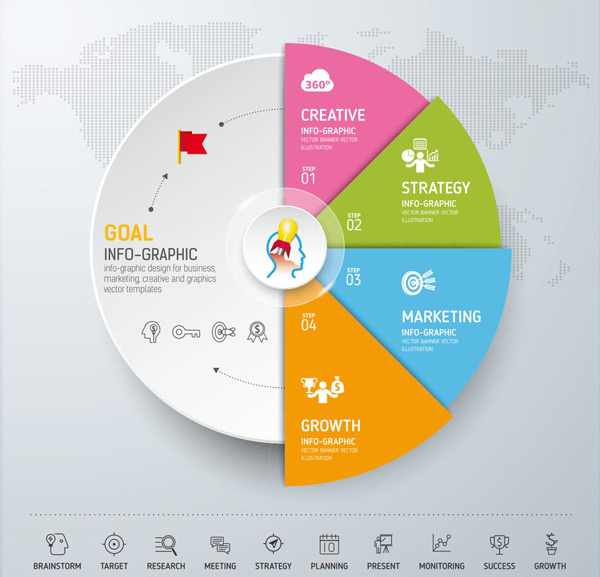 ppt信息图表设计矢量素材