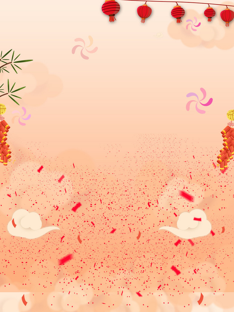 鞭炮灯笼喜庆新年节日背景