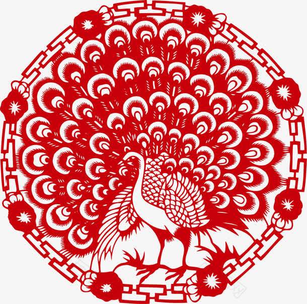 孔雀剪纸