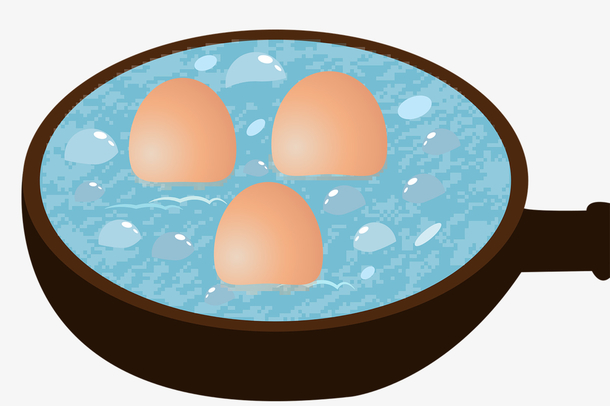 手绘食物食材切开的鸡蛋矢量素材