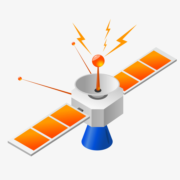 卡通卫星探测器设计矢量图