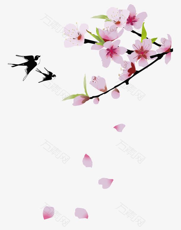 燕子和桃花