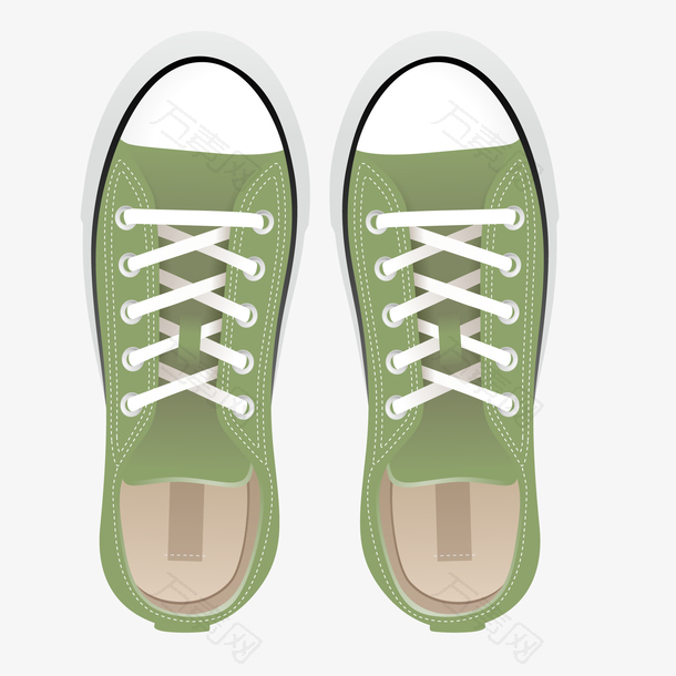 卡通绿色的帆布鞋设计