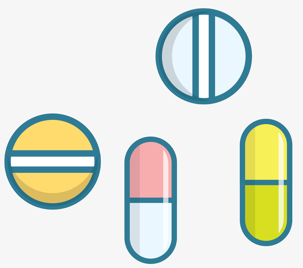 矢量卡通风格矢量药片
