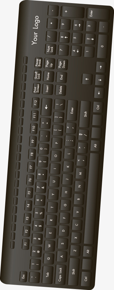 手绘精美黑色电脑键盘