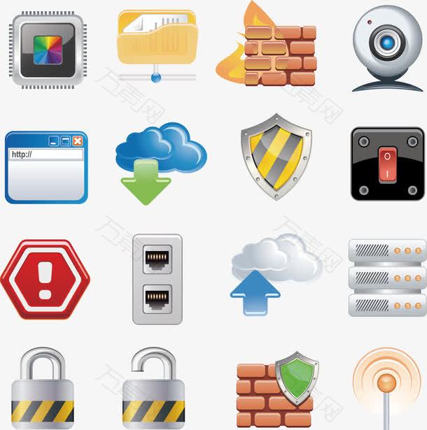 手绘安全图标网络插口摄像头免抠元素免费下载,图片编号6583637,万素