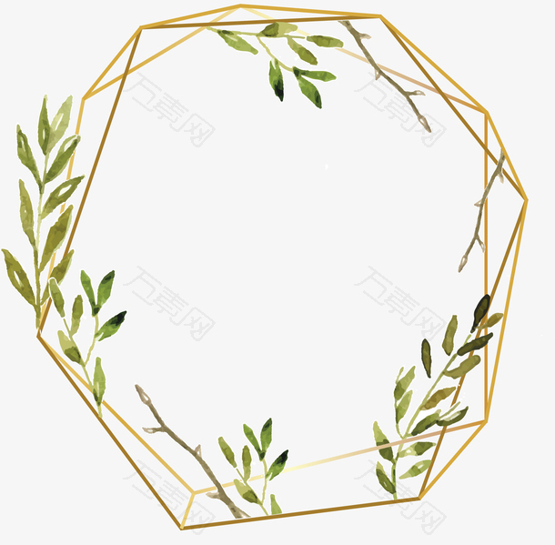 万素网提供树叶多边形装饰框素材.该素材体积0.