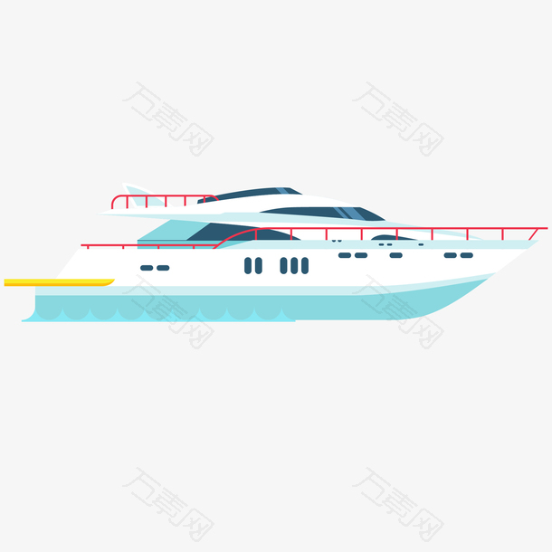 客船邮轮卡通插画