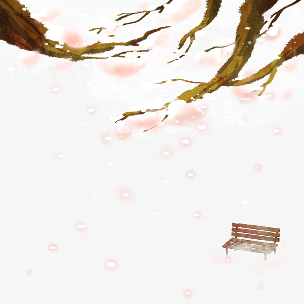手绘樱花树