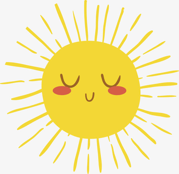 闭着眼睛的卡通太阳