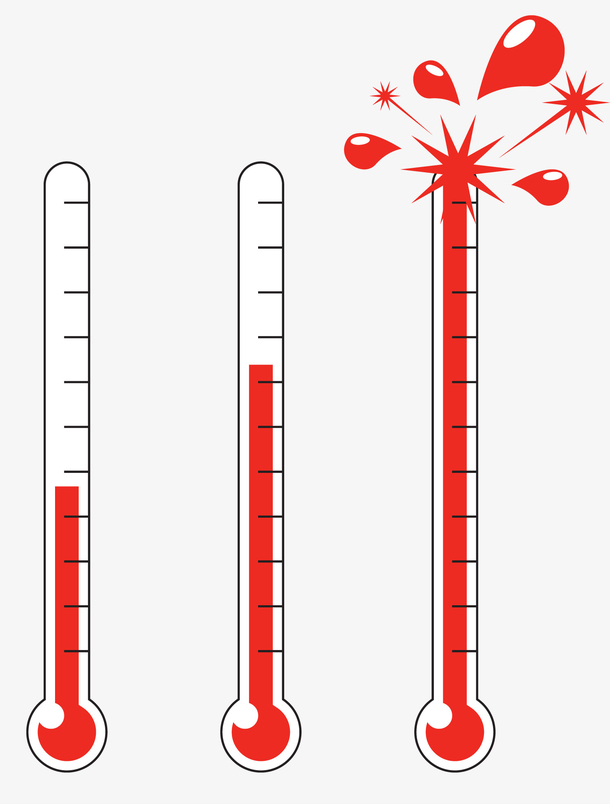 爆表的矢量卡通温度计