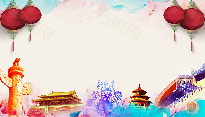 国庆背景