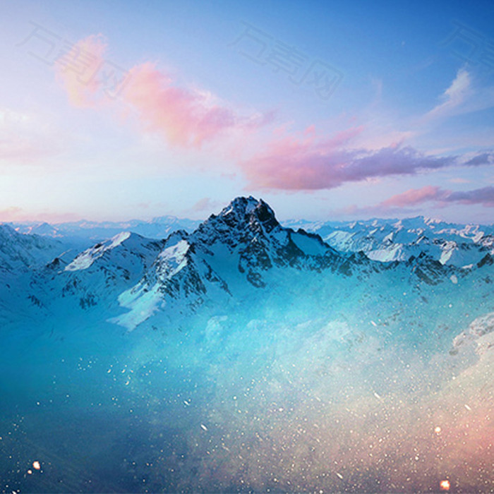 梦幻雪山风景背景图