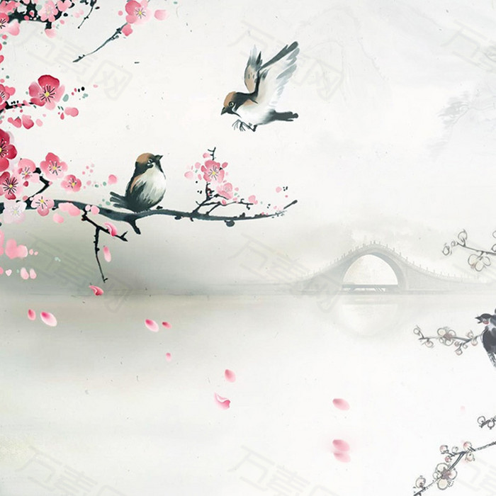 背景图片 梅花喜鹊拱桥背景万素网提供梅花喜鹊拱桥背景电商/狂欢素材