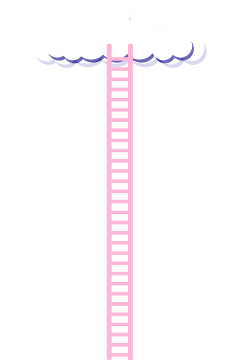 卡通云朵与天梯背景素材