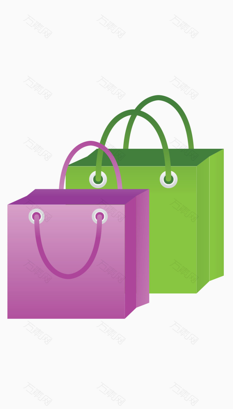 免抠元素 彩色购物袋 万素网提供彩色购物袋卡通手绘素材.