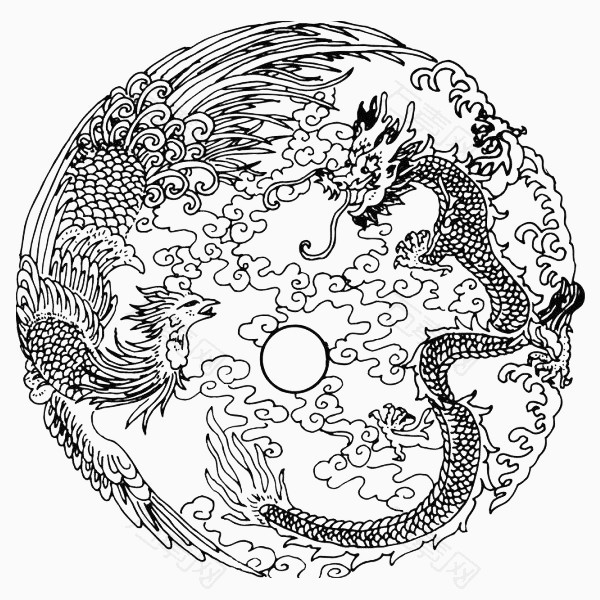 龙凤呈祥镂空图案