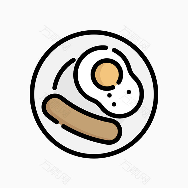 线条香肠鸡蛋