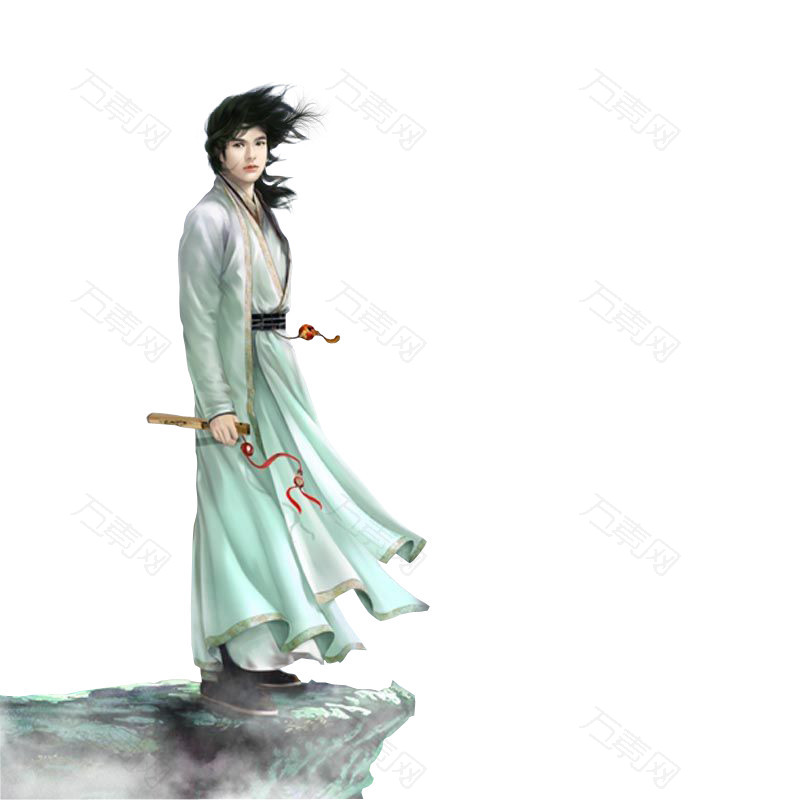 分享者夜晚彩虹 万素网提供小说封面人物古装男人png设计素材,背景