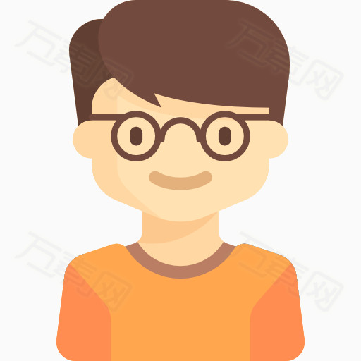 眼镜男头像图片免费下载_卡通手绘_万素网