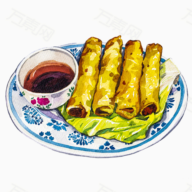 美味春卷图片免费下载_卡通手绘_万素网