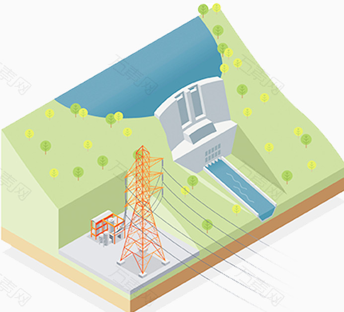万素网 免抠元素 装饰元素 核电站图片 图片素材详细