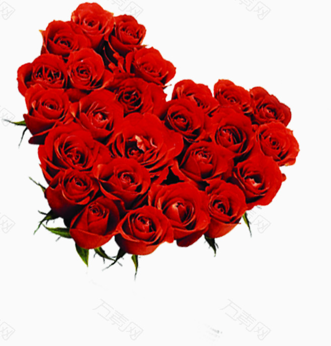 红色鲜花玫瑰爱心造型