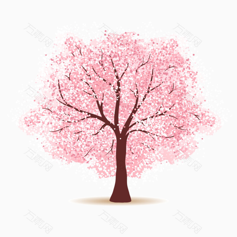 卡通手绘樱花树