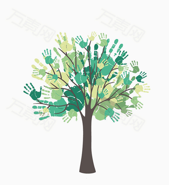 智慧树绿色树图片免费下载_卡通手绘_万素网