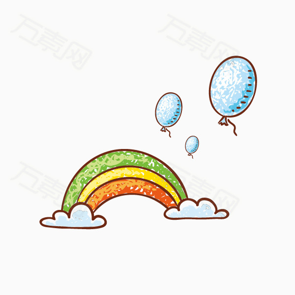 卡通彩绘彩虹气球