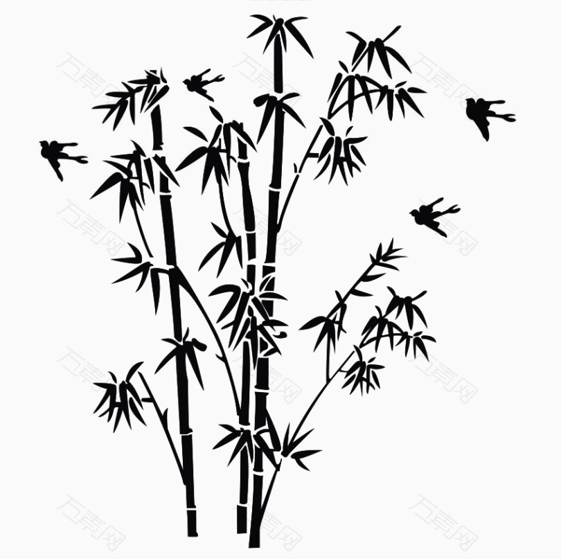 竹竿竹叶图片 卡通手绘竹子