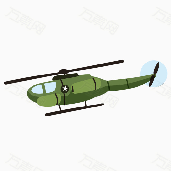 绿色军用飞机直升机
