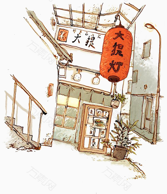 手绘日式小店
