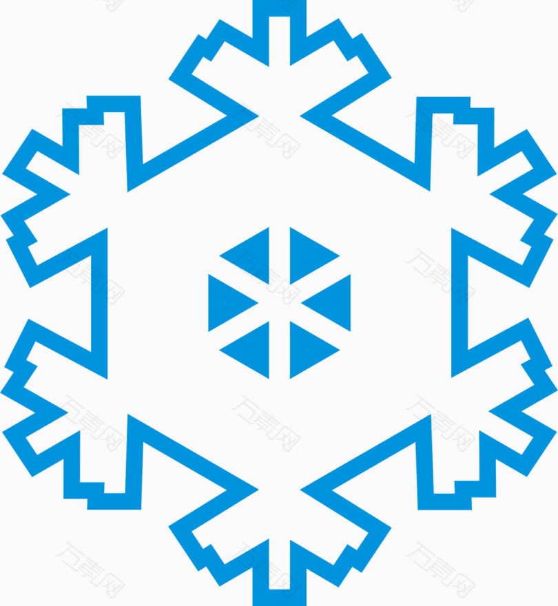 冬季圆形雪花冰花
