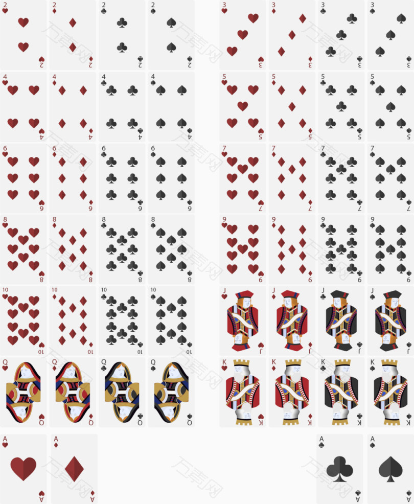 矢量手绘扑克牌免抠元素图片-元素素材5850868-万素网