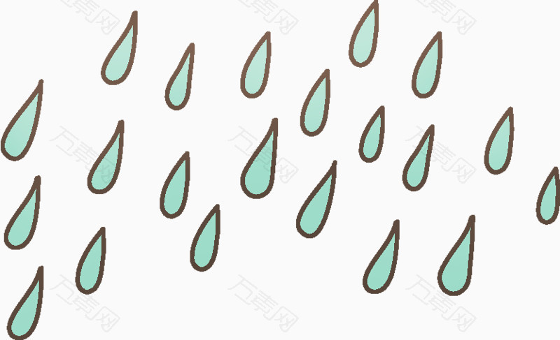 蓝色的雨点_卡通手绘_800*487px_编号3206581_png格式