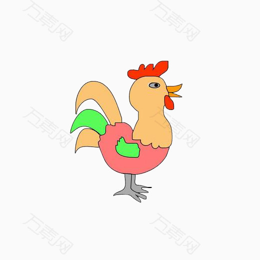 幼儿简笔画小公鸡