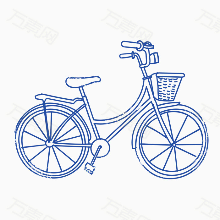 自行车 卡通自行车  交通方式 线描自行车