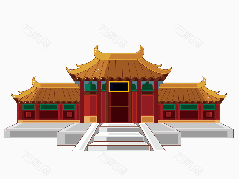 扁平化中式建筑宫殿 图片素材详细参数: 编号160643 分类卡通手绘