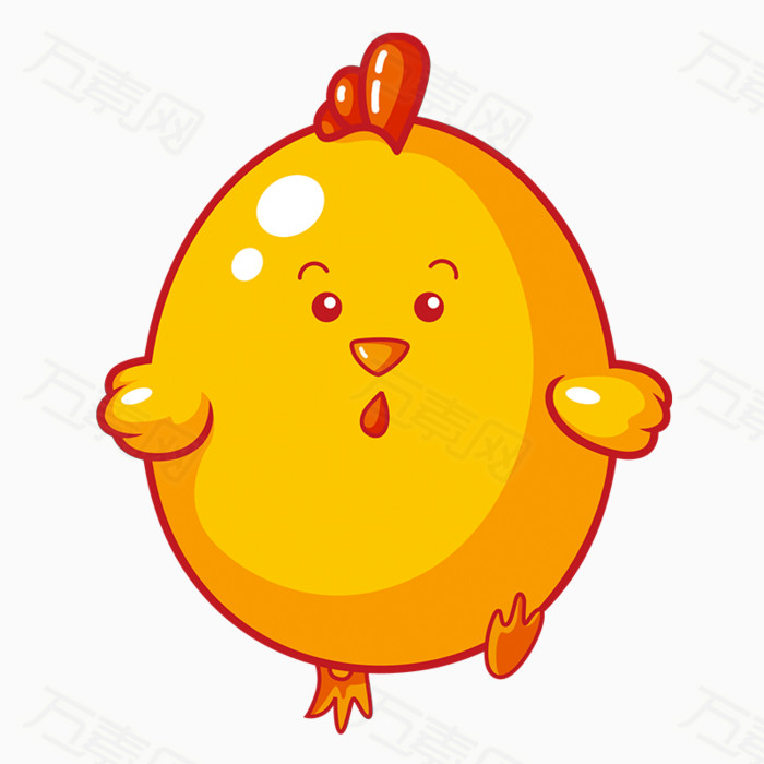 手绘卡通小鸡