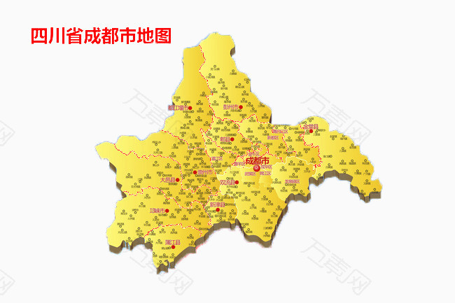 四川省成都市各区地图