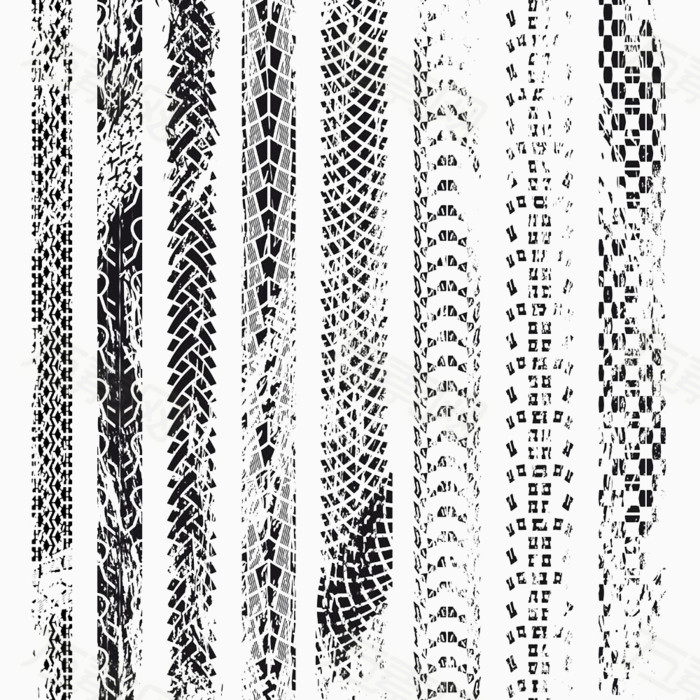 车轮印车胎印车胎纹污迹