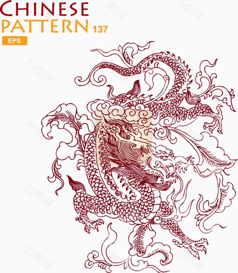 矢量中国古代龙图腾