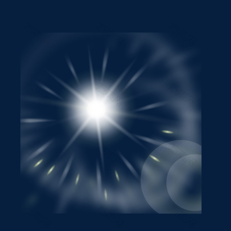 白色透明的太阳光芒