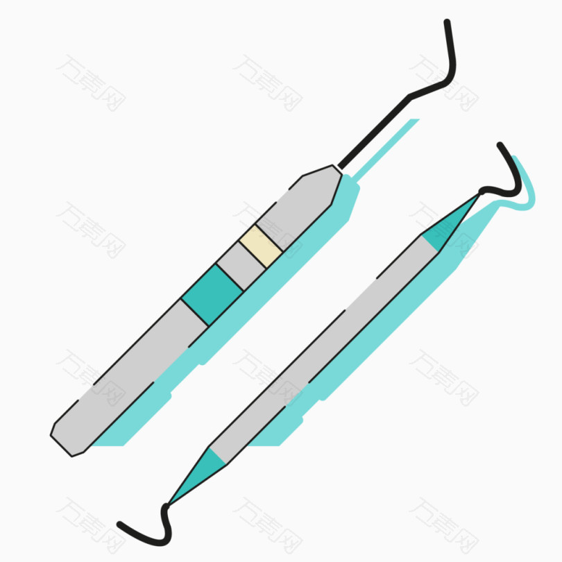 矢量卡通牙科治疗仪器