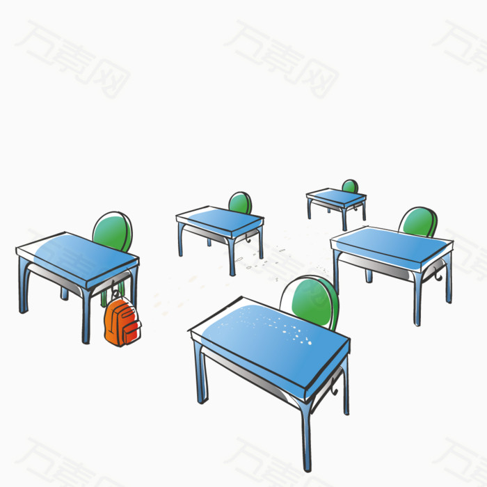 教室桌椅图片免费下载_卡通手绘_万素网