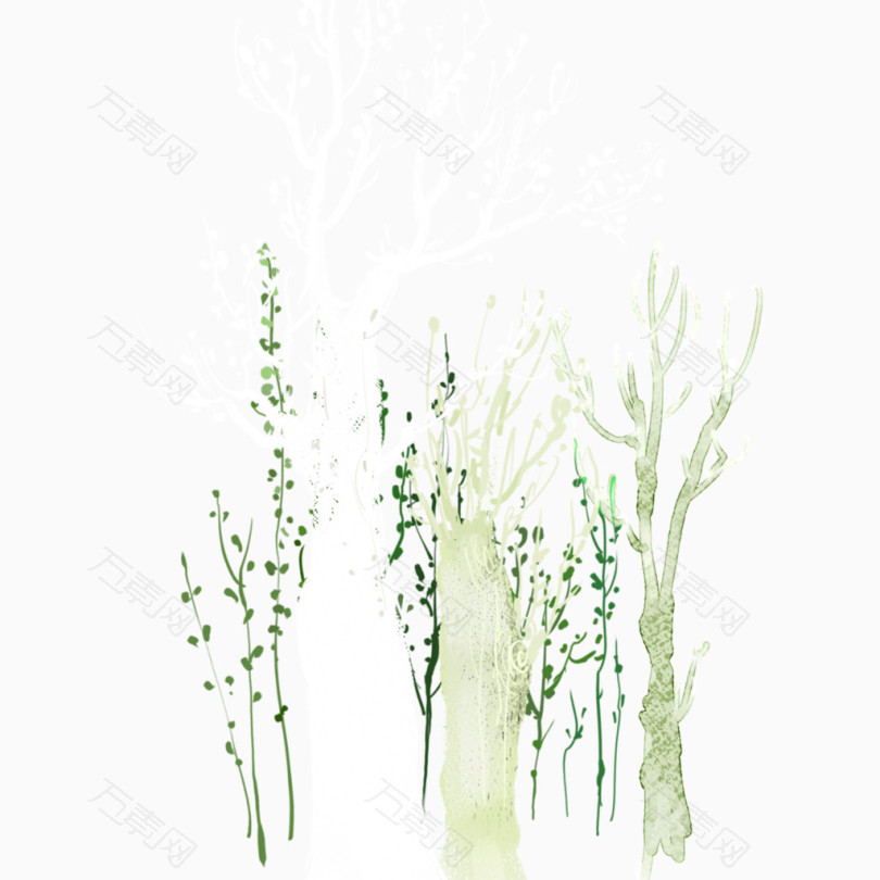 手绘树枝