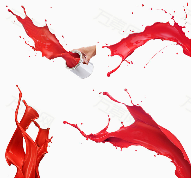 飞溅的红色油漆免抠元素图片-元素素材5098475-万素网