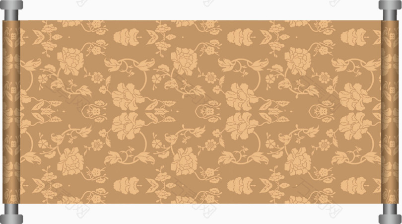复古花纹金色卷轴  图片素材详细参数: 编号69695 分类装饰元素 颜色