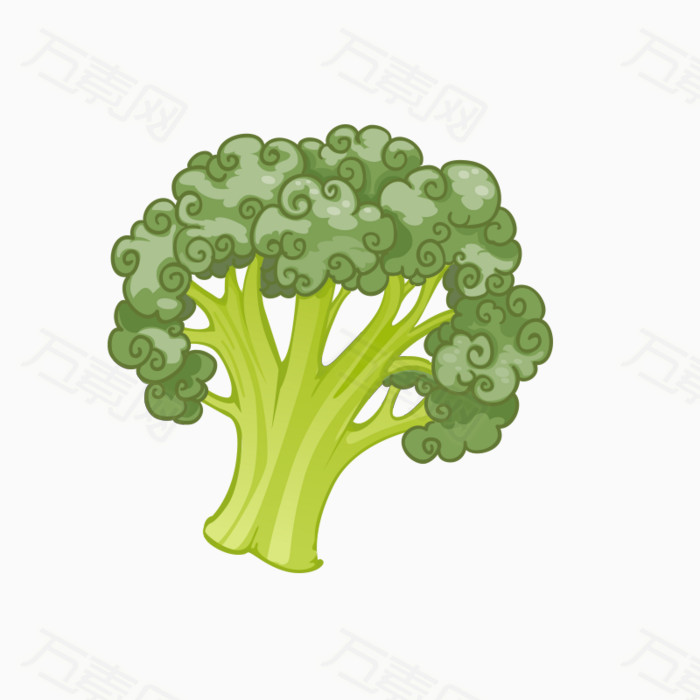 卡通手绘绿色花菜
